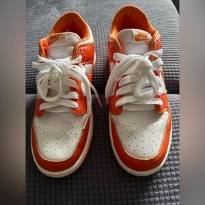Nike men’s Orange and White dunks size 11.5